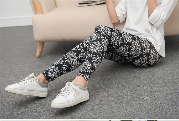 CUHAKCI Фитнес леггинсы Print Leggins для Для женщин граффити Леггинсы Цветочные рисунком Хаундстут эластичный дизайн Повседневное леггинсы