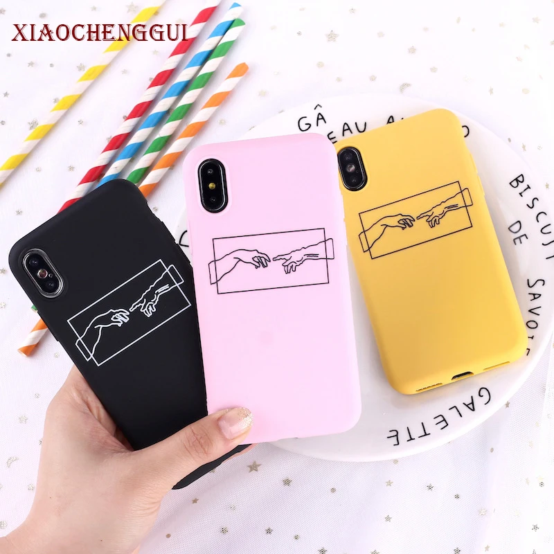 

Mona Lisa Art David lines Painted Pattern Soft Matte Candy Phone Case Coque Fundas For iPhone XR 6S 7 8 Plus X XS Max 5 5S case