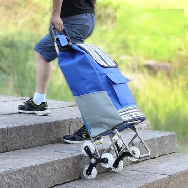 

Six wheeled climbing cart Folding portable shopping cart Pull rod Driver Trolley Luggage trailer rack