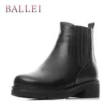 BALLEI Classic Woman Winter Ankle Boots Handmade Quality Genuine Leather Solid Square Heel Shoes Retro Round Toe Casual Boots B7 цена BALLEI Classic Woman Winter Ankle Boots Handmade Quality Genuine Leather Solid Square Heel Shoes Retro Round Toe Casual Boots B7 цены онлайн