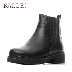 BALLEI Classic Woman Winter Ankle Boots Handmade Quality Genuine Leather Solid Square Heel Shoes Retro Round Toe Casual Boots B7 BALLEI Classic Woman Winter Ankle Boots Handmade Quality Genuine Leather Solid Square Heel Shoes Retro Round Toe Casual Boots B7