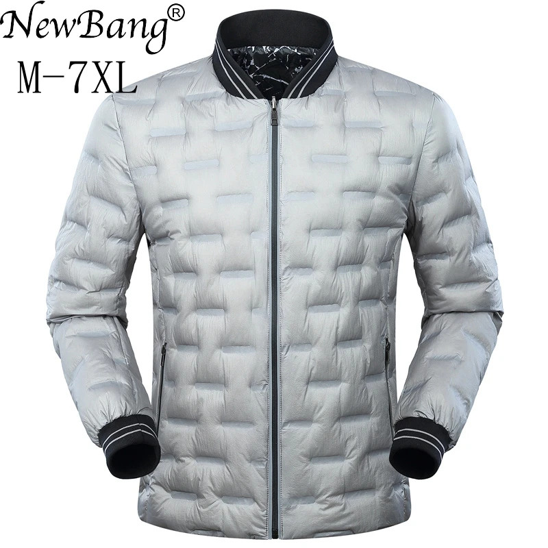 NewBang 5XL 6XL 7XL мужской пуховик ультра легкий двухсторонняя реверсивная пуховая