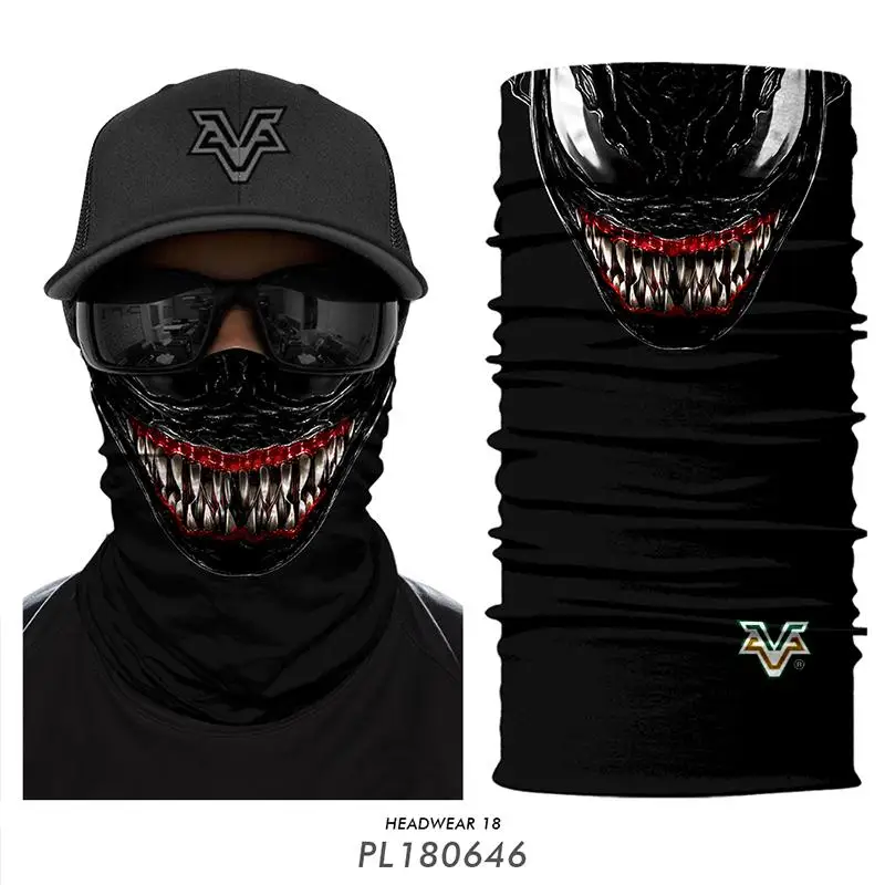 

3D Seamless Headband Cycling Venom Neck Buffs Tube Scarf Sports Bicycle Jokers Marvel Deadpool Windproof Magic Bandana Headscarf