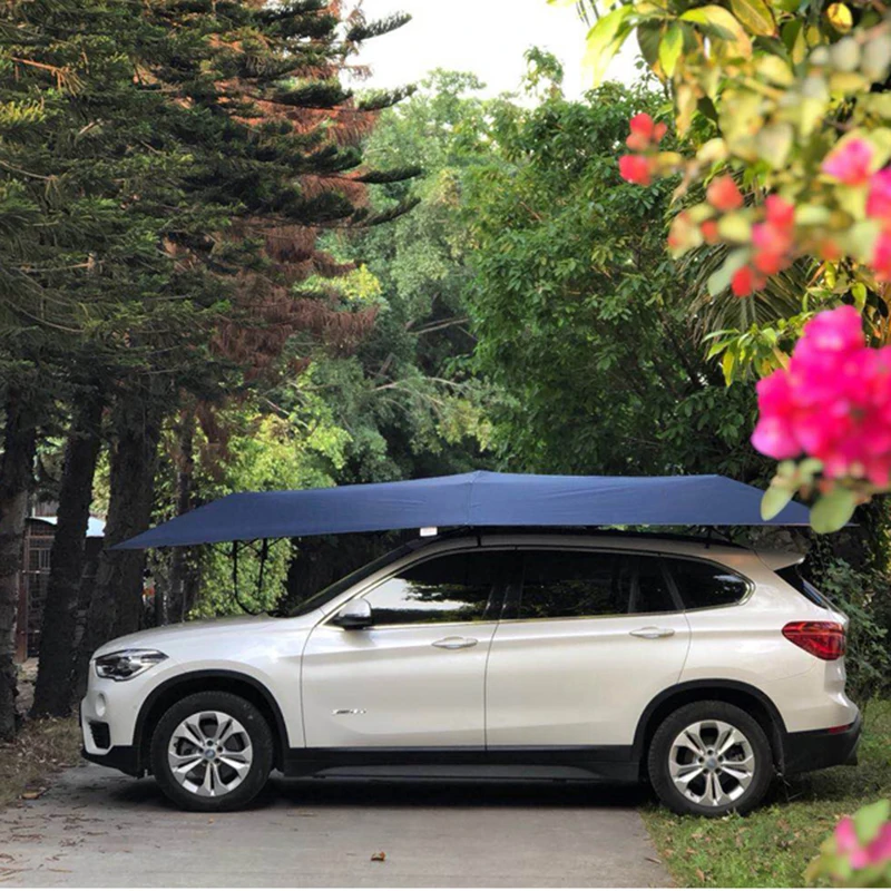 

4.2M Unversal Portable Full Automatic Car Cover Umbrella Outdoor Car Tent Umbrella Roof Cover UV Protection Kits Sun Shade