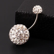 Dámský piercing do pupíku s kamínkovou kuličkou