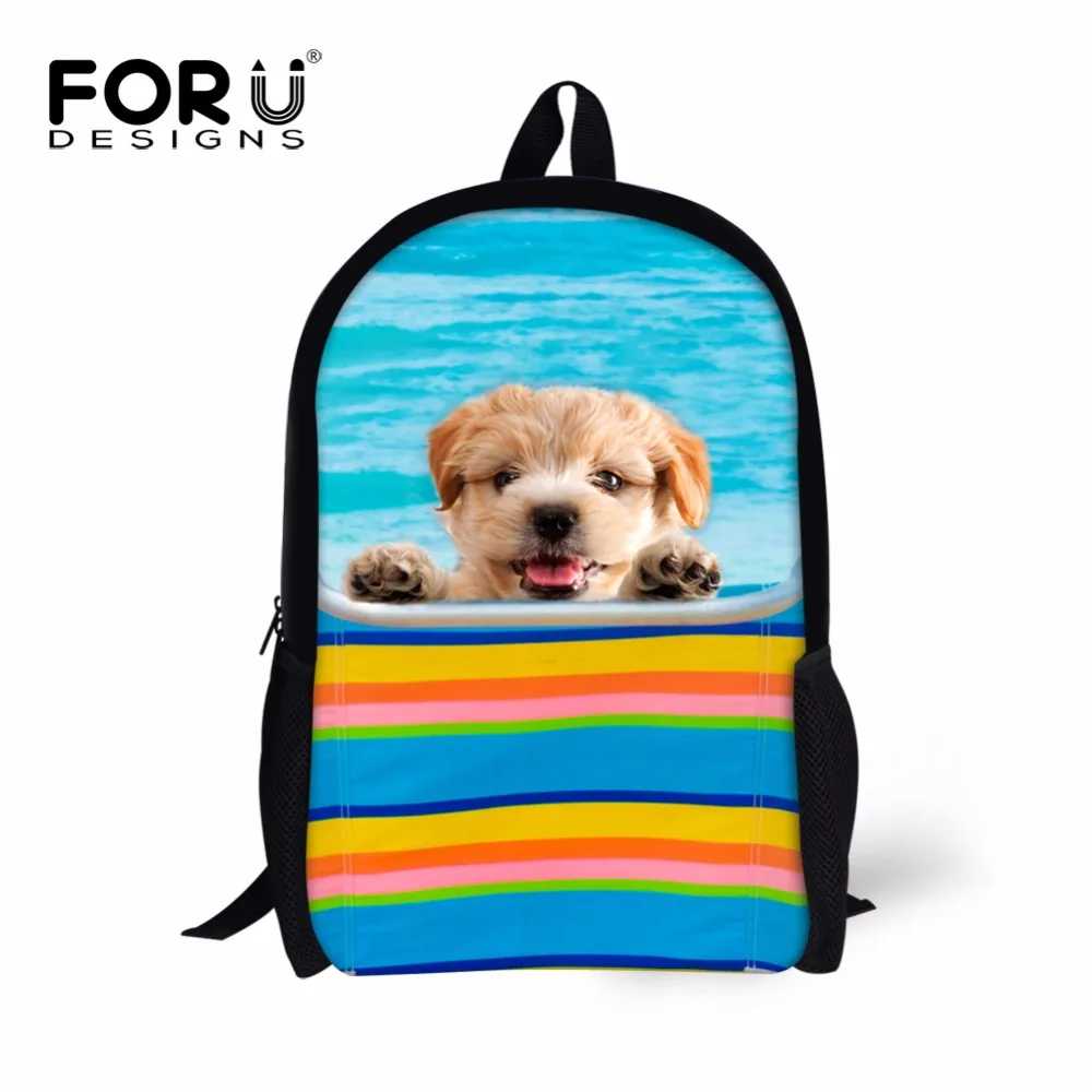 

FORUDESIGNS New Children School Bags Cute Animal Dog Prints Book Shoulder Bags For Teenage Boys Girls Schoolbags Kids Mochilas