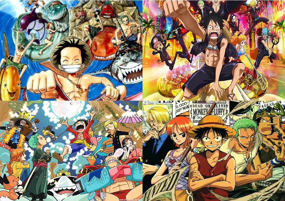 

one piece Poster Clear Image Wall Stickers Home Decoration High Quality Prints White Coated Paper home art Brand