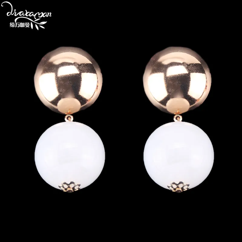 

Dvacaman ZA Big Ball Beads Hanging Drop Earrings Women Boho Ethnic Maxi Statement Earrings Party Show Handmade Jewelry Gifts AD9