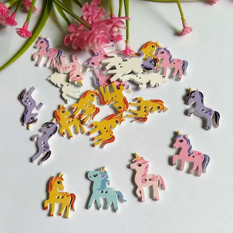 

50pcs mix Natural Wood Button Sewing Cartoon Children for decoration or Craft Accessorie Buttons scrapbooking products