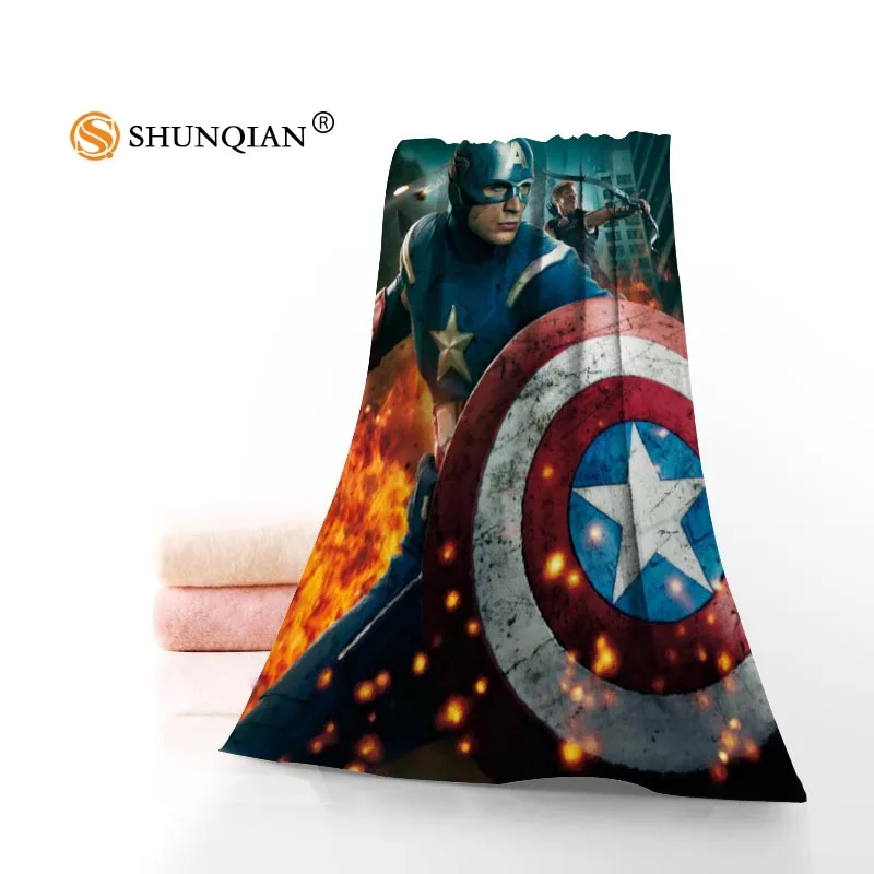 Высокое качество, полотенце для лица Капитан Америка/банное полотенце на заказ, супер абсорбирующее полотенце из микрофибры s 35x75 см, 70x140 см