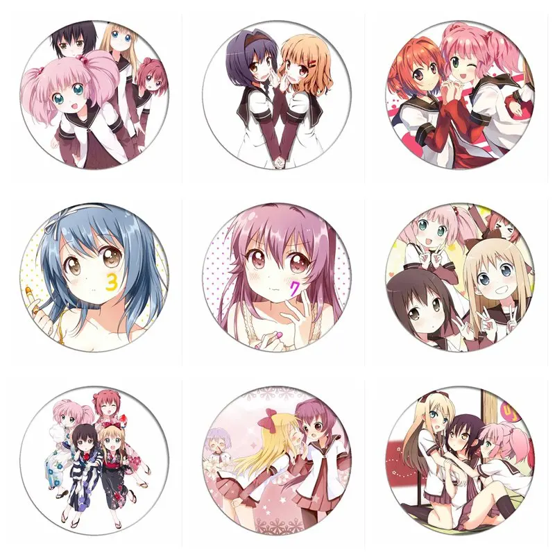 1 шт. Значки для косплея Yuru Yuri Akaza Akari брошь на булавке Toshinou Kyouko Funami Yui коллекционный