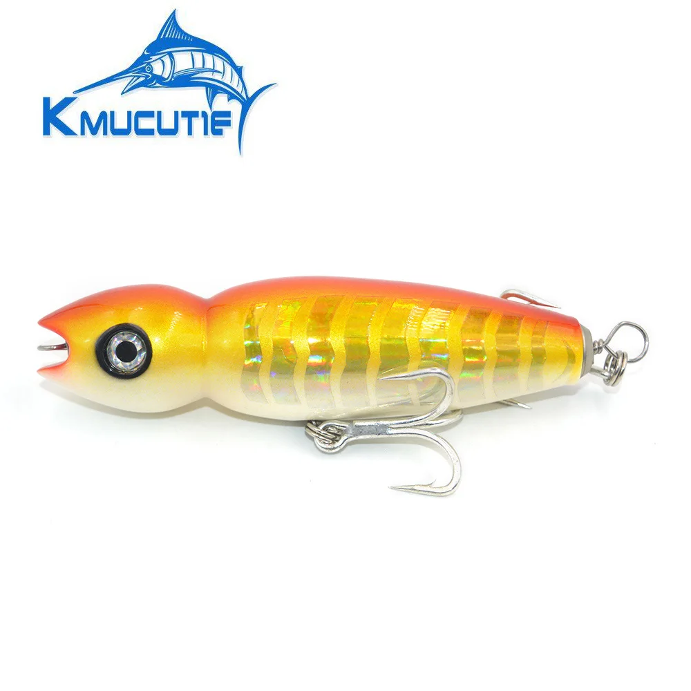 130mm 70g wood Popper Top water GT fishing lure Boat Fishing Lure