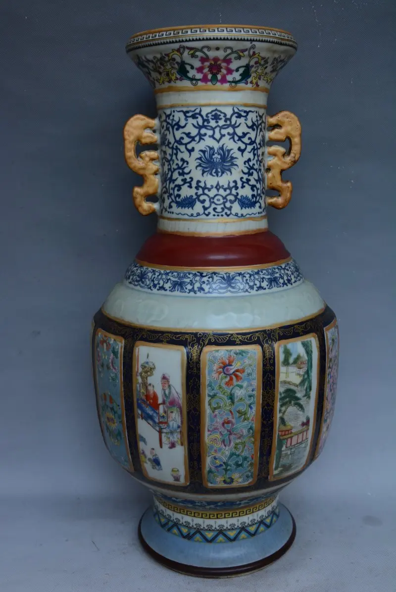 Antique Qing Dynasty Porcelain Vase,dragon,the King Of Porcelain,handmade Crafts,best Collection