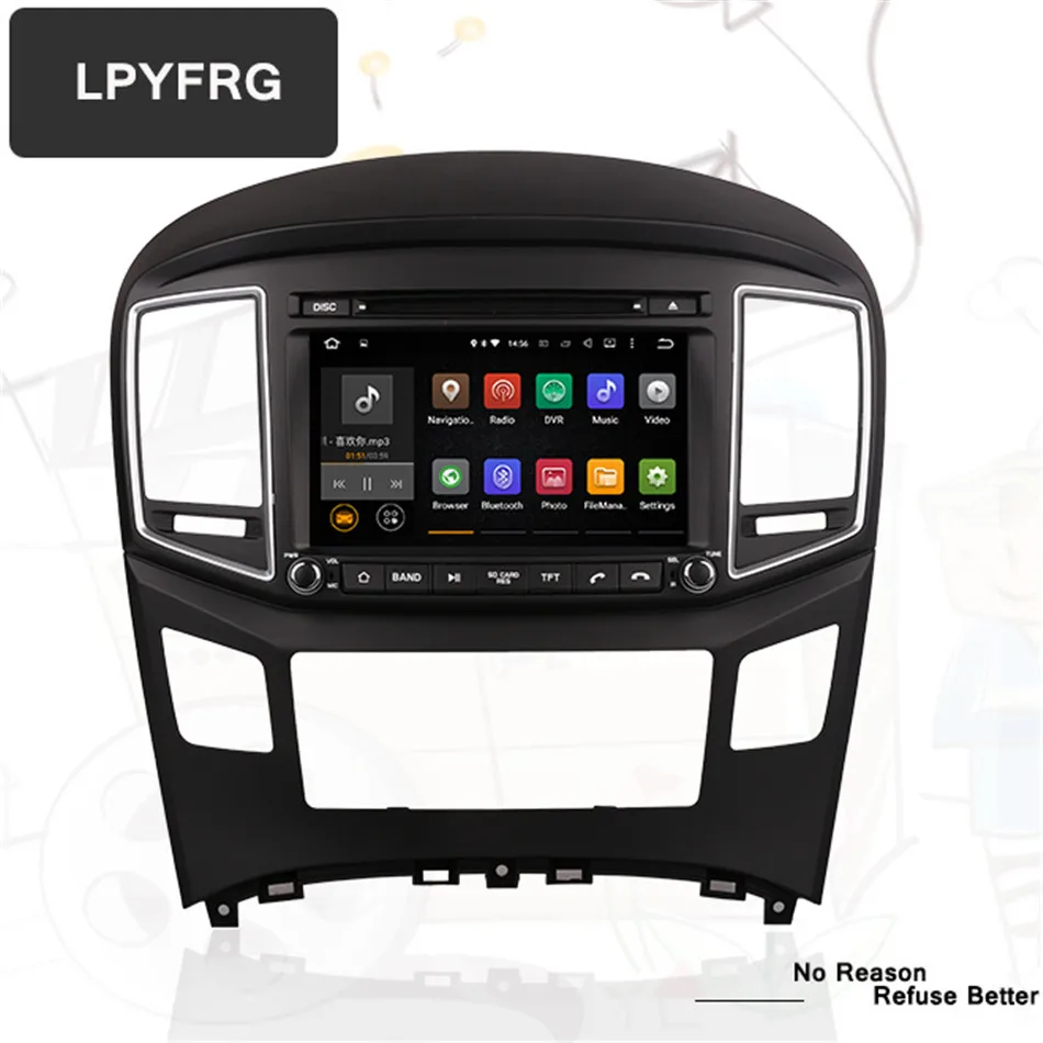 Discount 4G WIFI Android 9.0 Octa Core 1024*600 DAB USB Car DVD Multimedia Radio Player For Hyundai H1 Grand Starex Royale i800 2016 2017 1