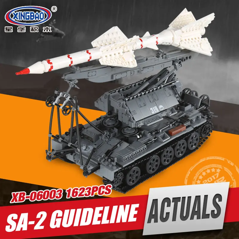 

Xingbao 06003 1623Pcs Military Series The SA-2 Guideline Set Building Blocks Bricks Children Educational Boy`s Toys Model Gifts