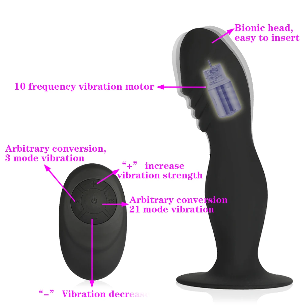 Wireless Remote Dildo Vibrator Anal Plug Prostate Massager Suction Cup Masturbator for Man Remote Dildo Anal Sex Toys for Adults (16)