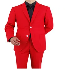 man suit 2 button suit jacket red clothes pants is suitable for the wedding the groom’s best man tailored customization