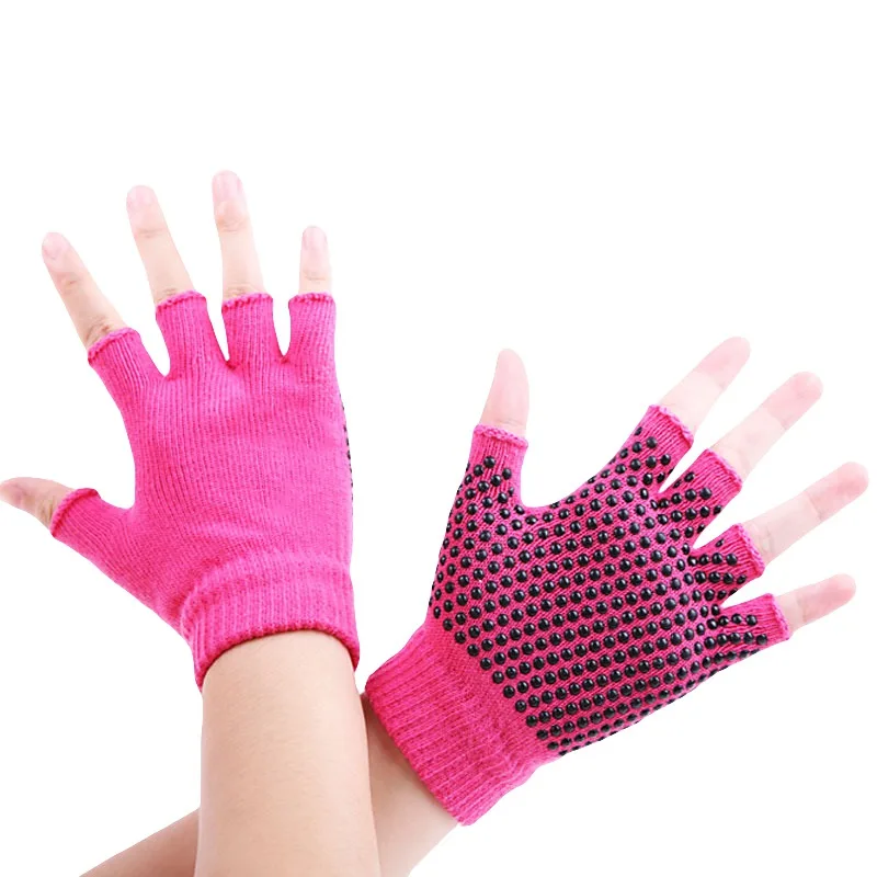 Ladies Non-Slip Fingerless Yoga Gloves Sports Fitness Cycling Womens Girls Grip