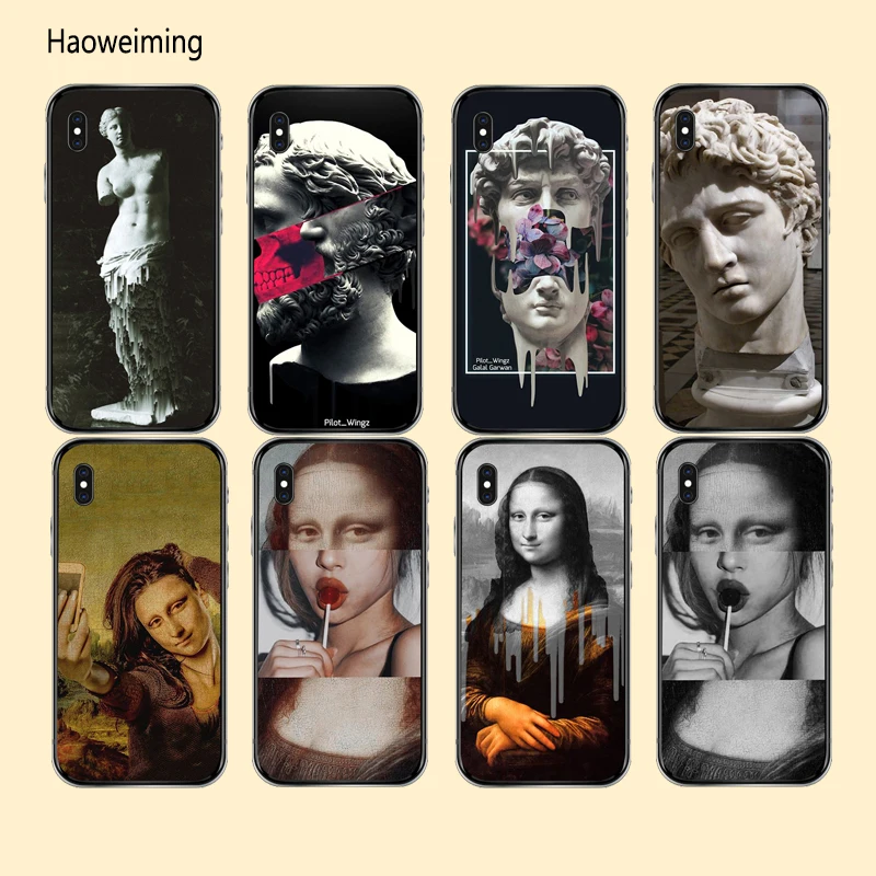 Чехол для iPhone X XR XS Max Mona Lisa Art David lins Capa Мягкий силиконовый чехол Apple 5S SE 6 S 7 8 Plus TPU Coque