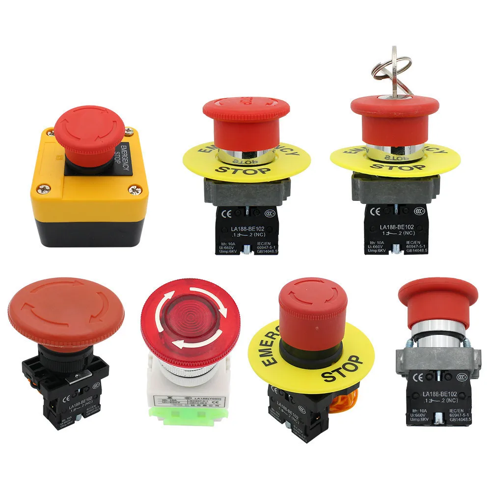 Несколько моделей аварийных остановок Tuttons, электрические кнопки для промышленного электрического оборудования Пуск и стоп кнопки