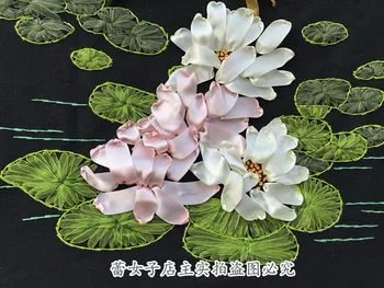 

Totally Finished ribbon embroidery kits diy 40*50cm not just material Unique 3d silk cross stitch embroidery Ribbon Paintings