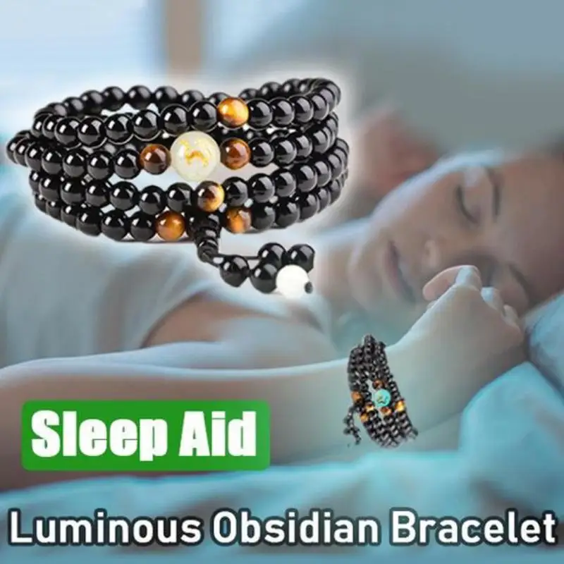

1PC Natural Stone Black Obsidian Magnetic Therapy Bracelet Weight Loss Unisex Slimmy Health Care Bracelet