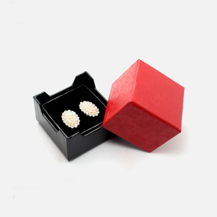 Высокое качество красный коробка для кольца упаковка серьги ювелирные подарочные упаковки Коробки оптовая продажа 50 шт./лот 6*6*5 см