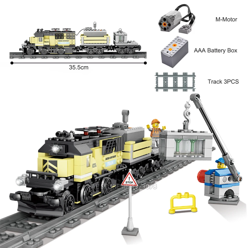 

Fit oolegoee Technic Train Maersk Train Battery Electric Power Motor Mini Figures Educational Building Blocks Toys For Children