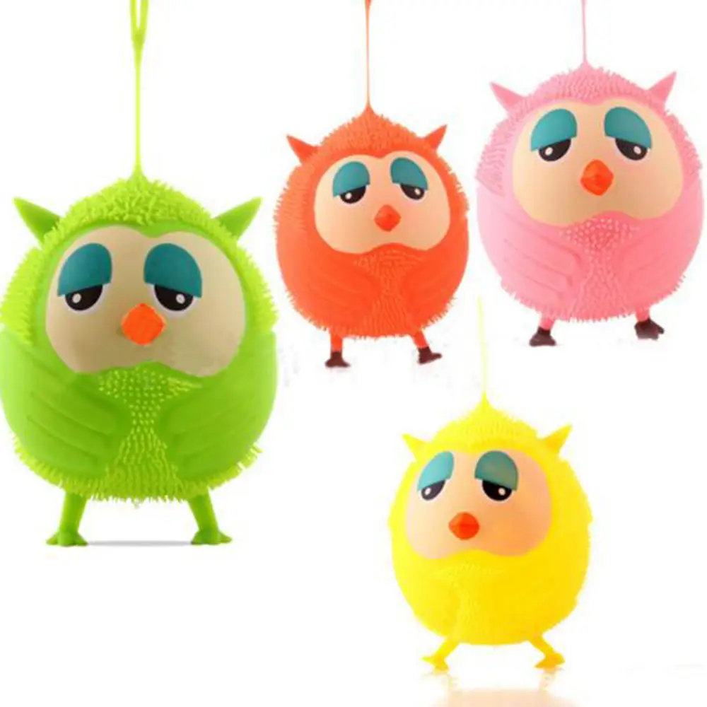 

Plush Owl Doll Good Elasticity Luminous Vent Ball Children Flash Elastic Toy