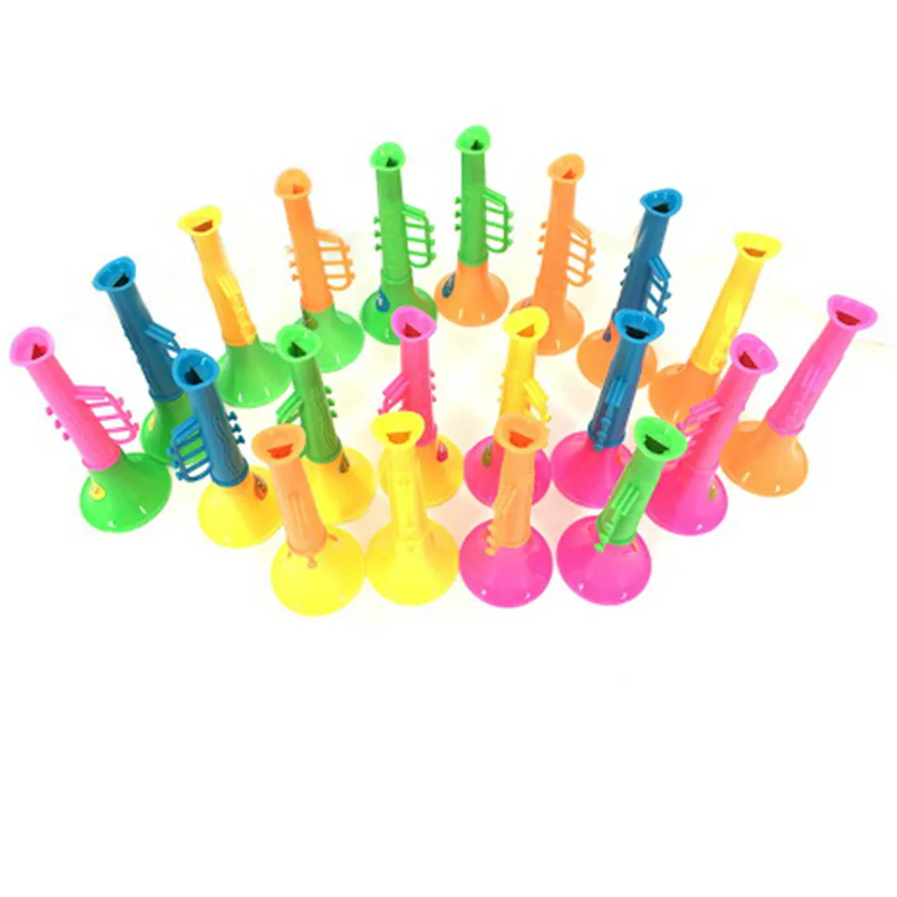 5 шт/лот двойной рожок Hooter труба многоцветные Музыкальные инструменты детские пластиковые игрушки игрушка для младенцев детский подарок случайный