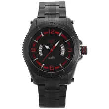 SHARK ARMY Man Climbing Sports Quartz Water Resistant 3ATM Tough Black Case Mineral Glass Date display Watch / SAW201