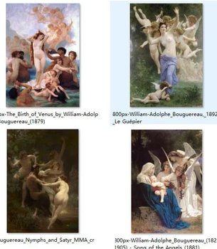 

4pcs -HOME TOP decorative art GOOD quality-French painter William Bouguereau print art painting Nymphs and Satyr Venus Angels
