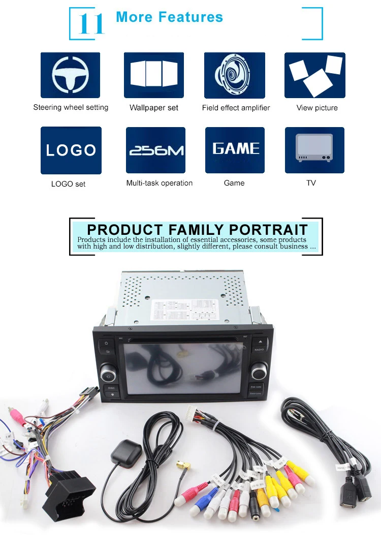 Flash Deal LJDA 2 Din Car Radio For Ford Mondeo Focus Focus 2 Transit C-MAX S-MAX Fiesta GPS Navigation Multimedia DVD CD Player Stereo RDS 4
