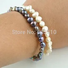 1 шт. темно-серые жемчужные бусины в стиле барокко эластичная линия эластичные браслеты