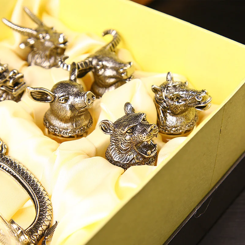 Chinese zodiac white wine glass set with crystal glass for household use bartender set shot glass cup marker home bar