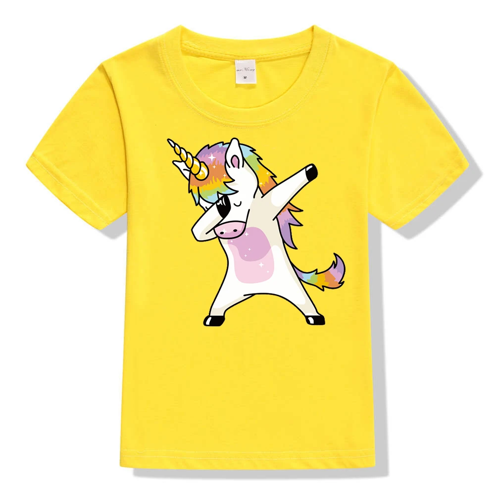 Детская летняя футболка с единорогом для мальчиков и девочек детская футболка с короткими рукавами с Мопсом уличная футболка в стиле хип-хоп для подростков