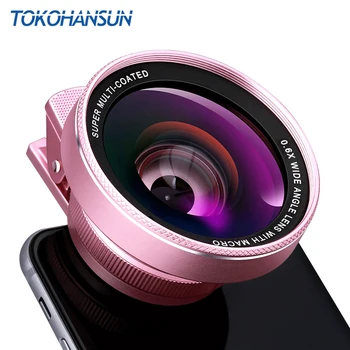 

TOKOHANSUN Optic Mobile Phone Lens Kit 0.6x Super Wide Angle 15x Super Macro Lens HD Camera Lenses for IPhone 6S 7 Samsung