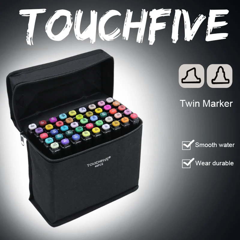 Touchfive 80 цветные художественные маркеры двойная головка на спиртовой основе Кисть