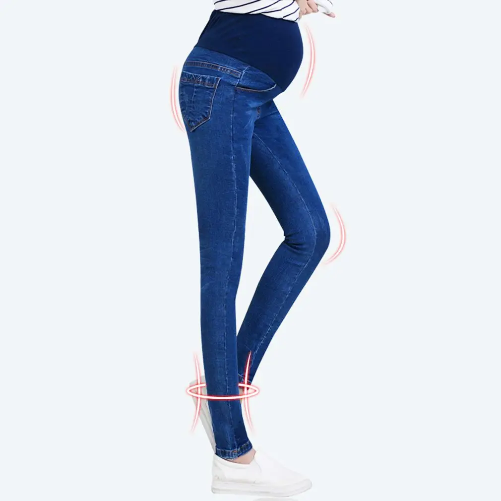 100 Brand New Fashion and Stylish Pregnant Women Elastic Stretchy Cotton Jeans Denim Pencil Pants Maternity