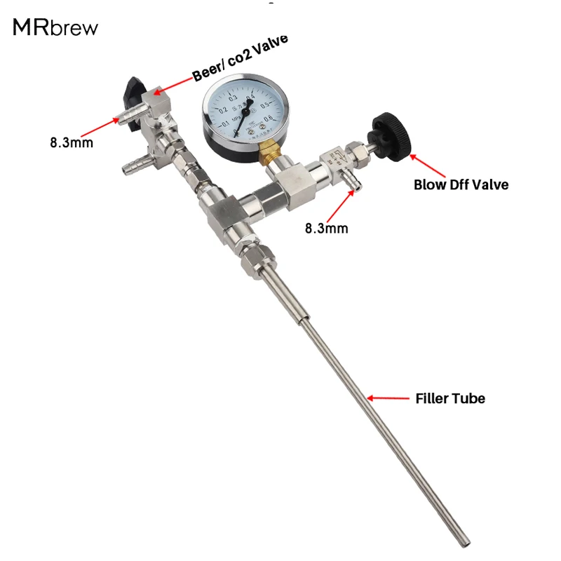 Нержавеющая сталь 304 пивная бутылка наполнитель с манометром CO2 пивной пистолет для домашнего пивоварения Бар инструменты