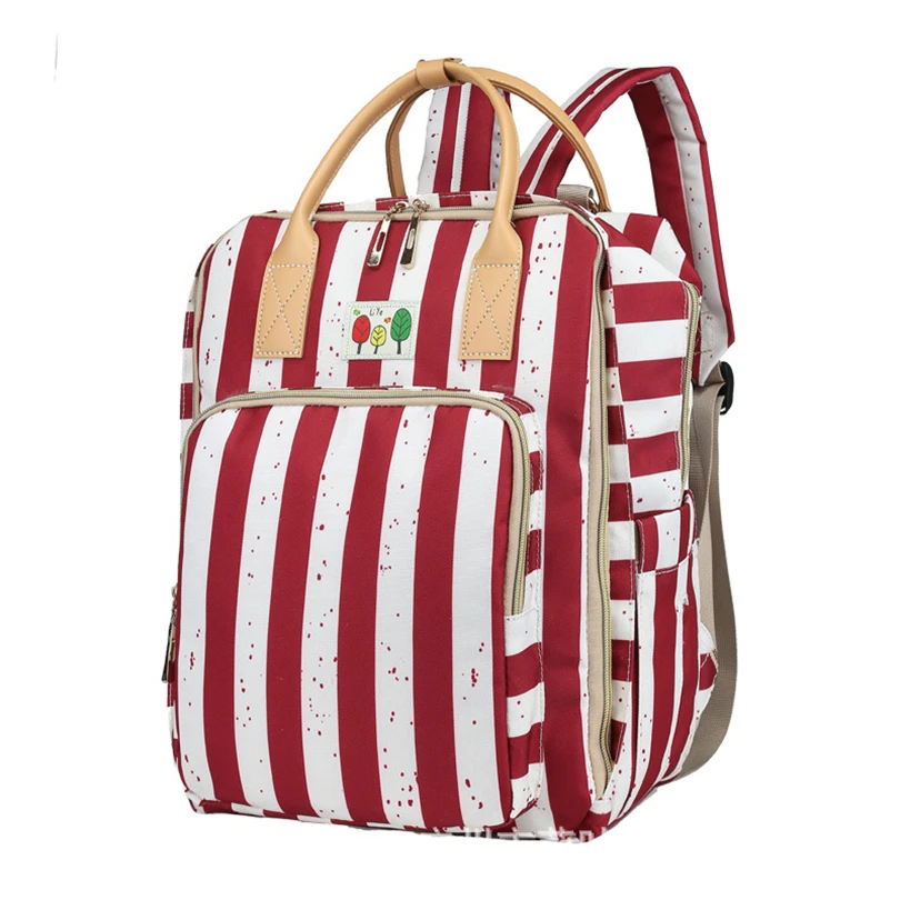 

2018 New Stripes Diaper bag Waterproof Multi-function Bags Fashion Shoulder Mummy bag High-capacity Baby Bag Backpack ZFY170