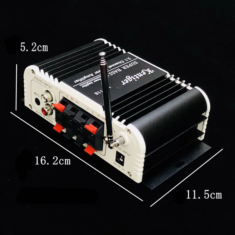 Kentiger HY-108 2,1 canal de salida de Subwoofer TF \\ USB \\ FM Amplificador de potencia de Audio estéreo Amplificador Super Bass altavoz Dac