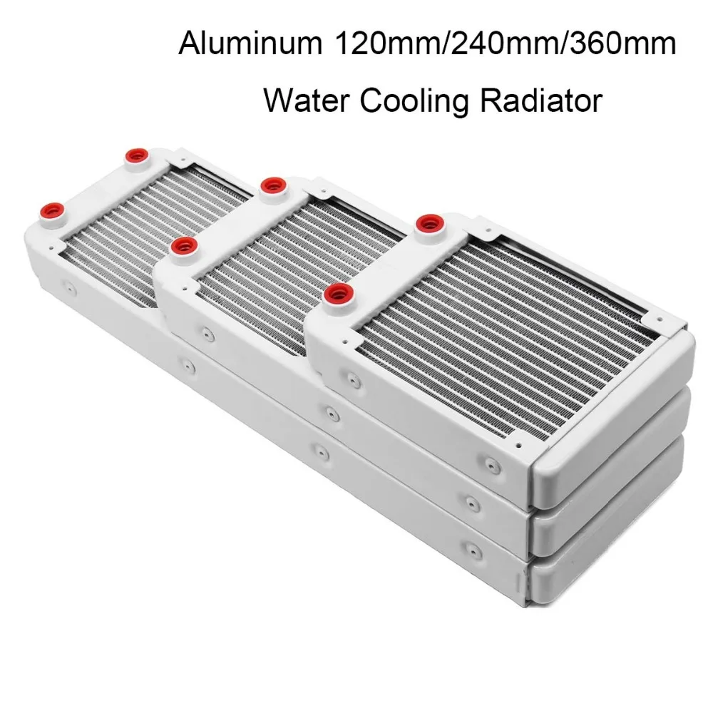 

White Aluminium Computer Water Discharge Liquid Heat 120/240/360mm Water Cooling Radiator Exchanger Thread Radiator Water Cooler