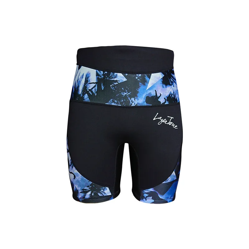 LayaTone 2 мм неопрен гидрокостюм шорты Для мужчин водолазный костюм Серфинг Брюки Дайвинг байдарках морские короткие брюки для плавания - Цвет: Черный