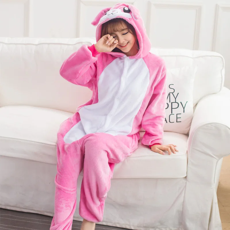One-Piece Adult's Animal Pajamas Bathrobe Halloween Cosplay Costume Sleepwear US 