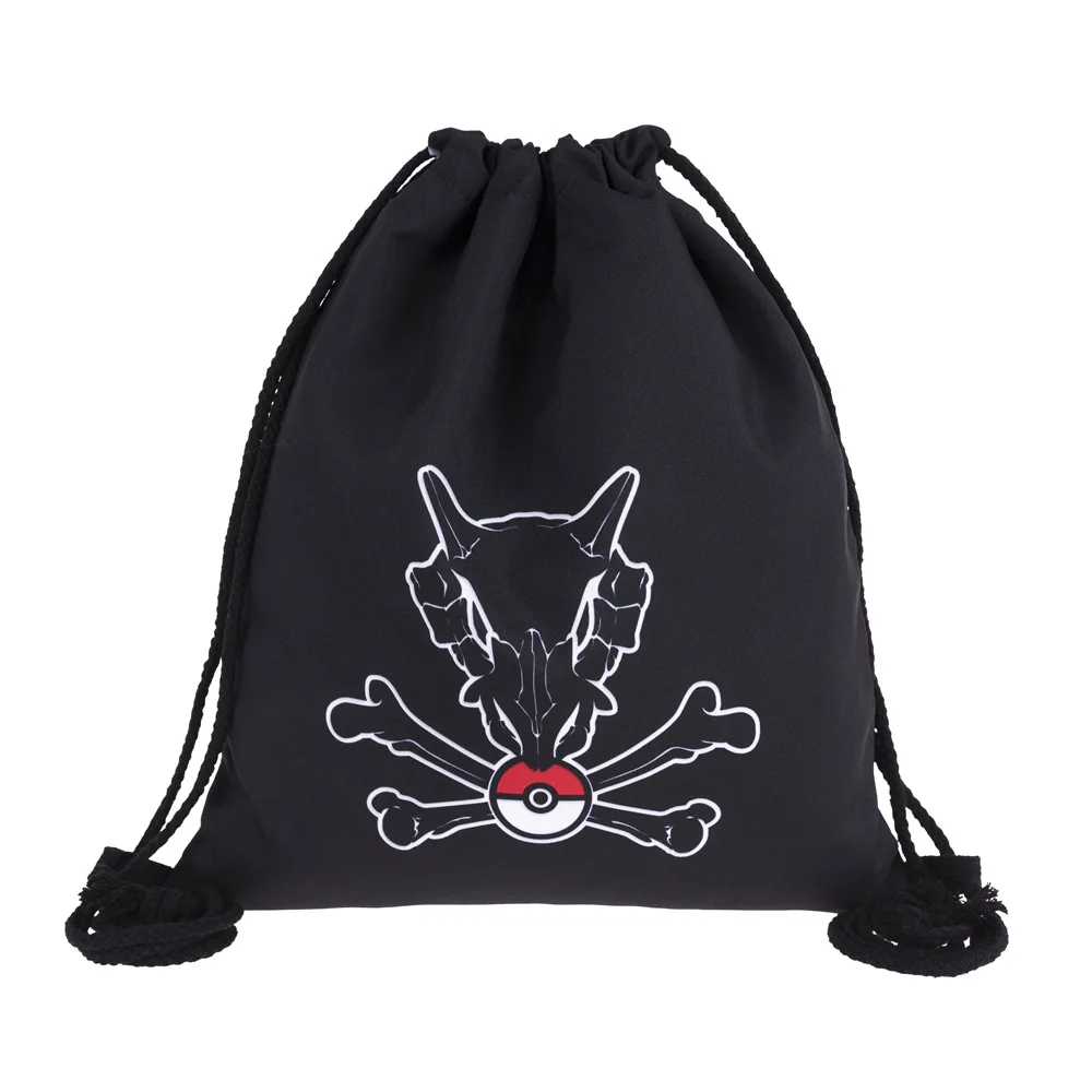 3D печать эльфа серии шаблон Путешествия Шнурок Карманный сумка с покемонами шнурок рюкзак Пикачу школьный ничья струнная сумка холст - Цвет: 2