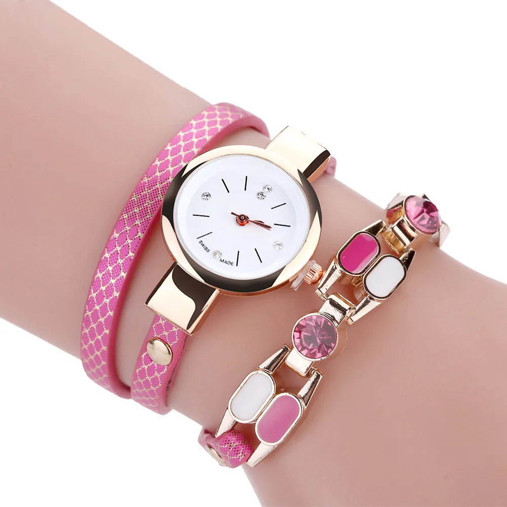 Fashion Quartz Watch Bracelet Watches Top Brand Leather Strap Lady Girl Wrist Watch Clock Women Relogios Femininos NEW - Цвет: C