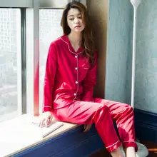 Атласная пижама для сна и отдыха, шелковая пижама, Весенняя Пижама, Женская пижама, женская пижама, 2 предмета