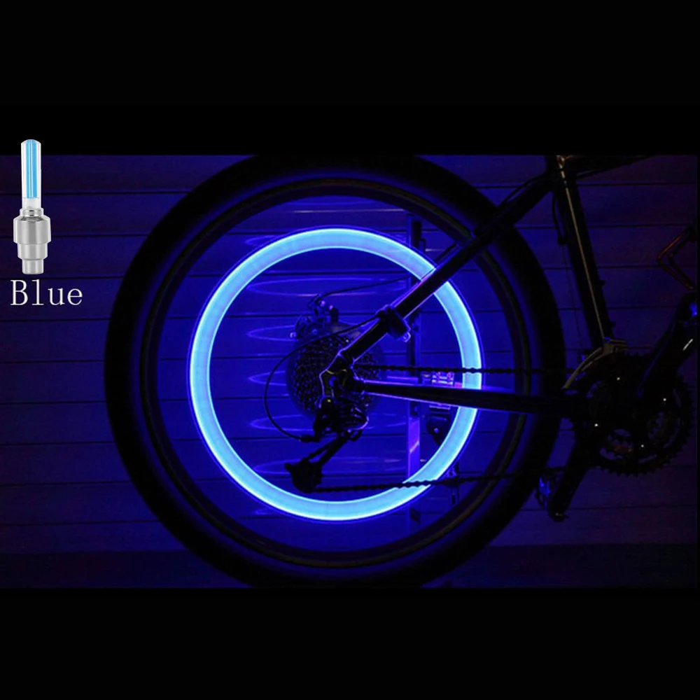 Excellent Bike Light Wheel Cap Tire Air Cover Rim Stem Neon Color Tyre Long Lasting Safety LED Lamp Flash for Motorcycle Car Bicycle Light 2