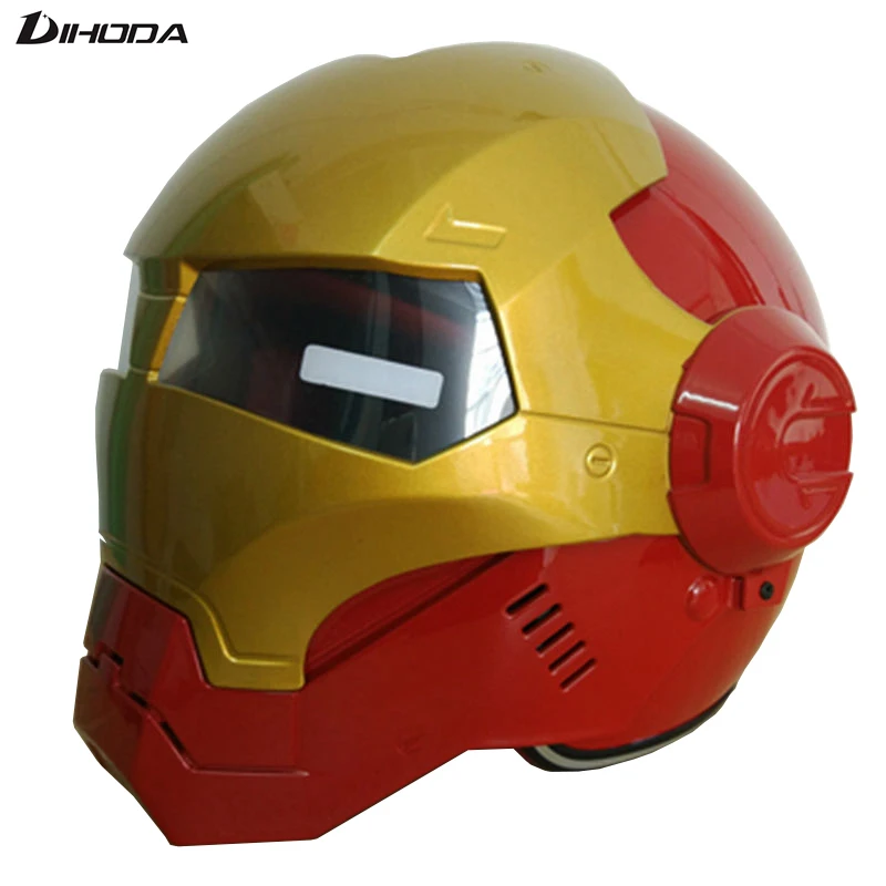 Masei красный и золотой Мужской Женский шлем IRONMAN железный человек мотоциклетный шлем полушлем открытый шлем ABS шлем для мотокросса